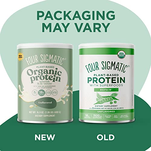 Four Sigmatic Organic Plant-Based Protein Powder Unflavored Protein with Lion’s Mane Four SigmaticUS supplements
