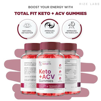 (2 Pack) Total Fit Keto ACV Gummies Advanced Weight Loss, Total Fit Keto ACV + BCB Gummies rize labsUS supplements