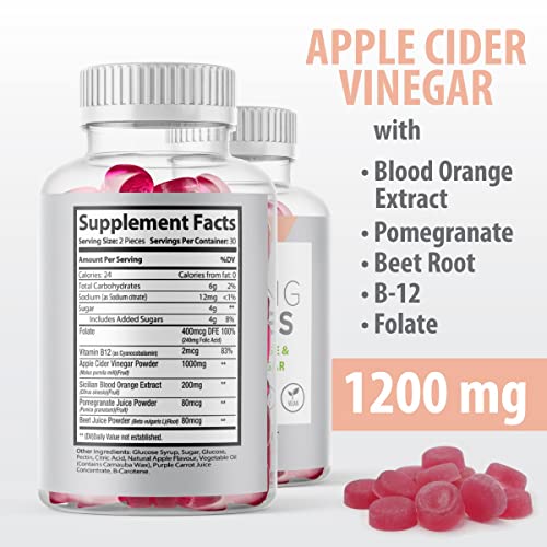 (Official 2 Pack) Slimming Gummies It Works with Apple Cider Vinegar and Sicilian Blood Orange Extract Max-BioAu supplements