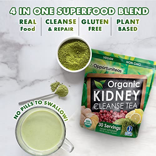Opportuniteas Organic Kidney Detox Tea- Matcha Green Tea, Cranberry, Lemon & Ginger OpportuniteasAu supplements