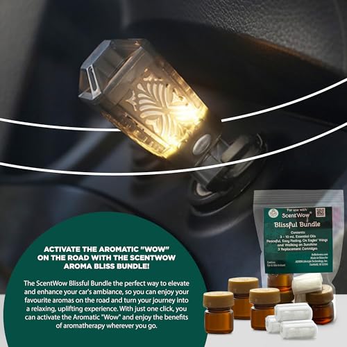 ScentWow® Aromatherapy Car Diffuser Refill Essential Oil Bundle with Three Refill Pads and 10ml Bottles Belle AromaAu supplements