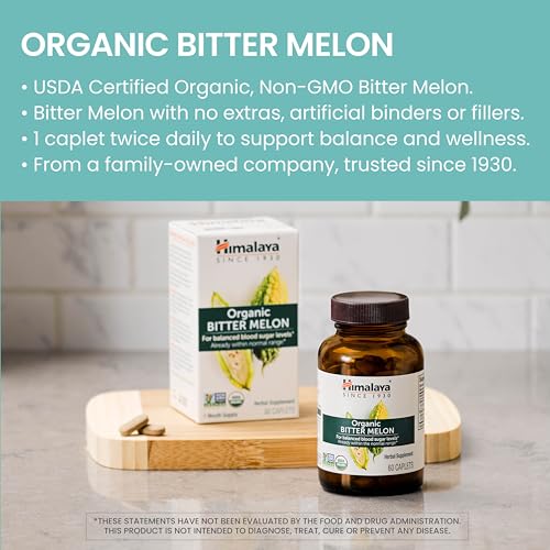 Himalaya Organic Bitter Melon for Glucose Metabolism, 660 mg, 60 Caplets, 1 Month Supply HimalayaUS supplements