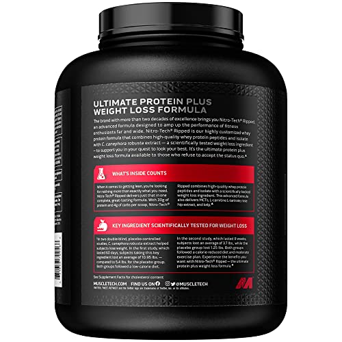 MuscleTech Nitro-Tech Ripped Lean Whey Protein Powder Whey Protein Isolate Weight MuscleTechUS supplements