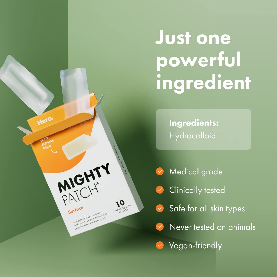 Mighty Patch™ Surface patch from Hero Cosmetics - Hydrocolloid Spot Patch for Body Mighty PatchAu supplements