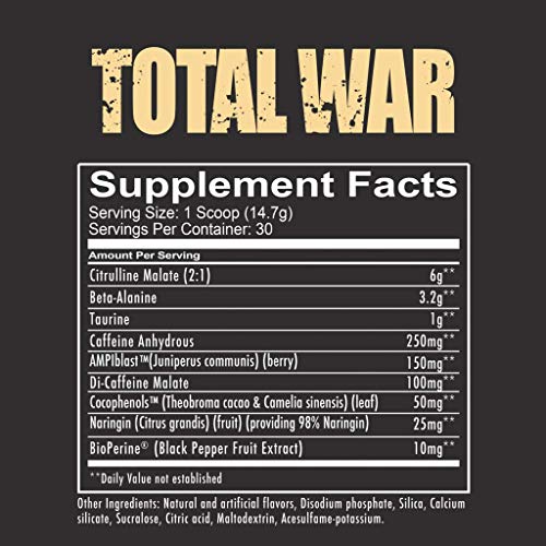 REDCON1 Total War Preworkout - Contains 320mg of Caffeine from Green Tea, Juniper REDCON1Au supplements