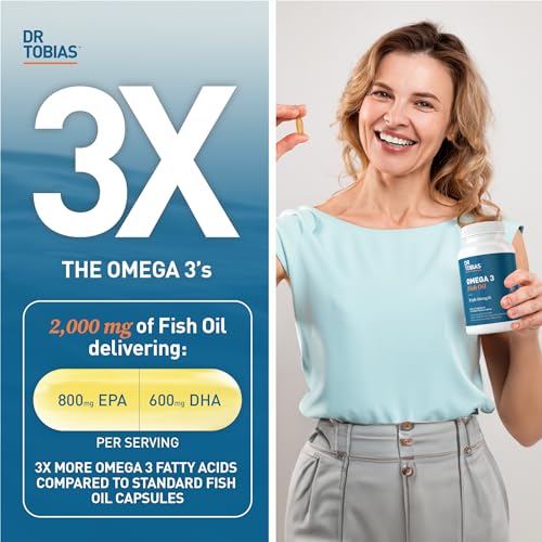 Dr. Tobias Omega 3 Fish Oil, 800 mg EPA 600 mg DHA Omega 3 Supplement for Heart Dr. TobiasUS supplements