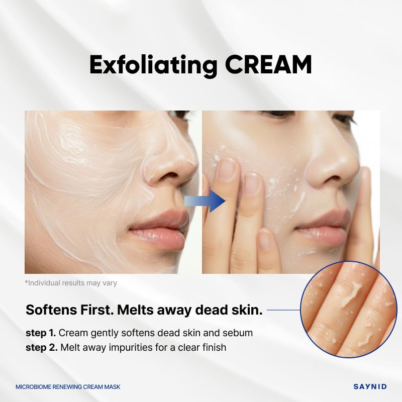 SAYNID MICROBIOME RENEWING CREAM MASK TRIAL KIT, Wash-off Cream, Soft Exfoliating Face Scrub Dead Skin Cells | 4.5g/0.15oz (3EA) SAYNIDAu supplements