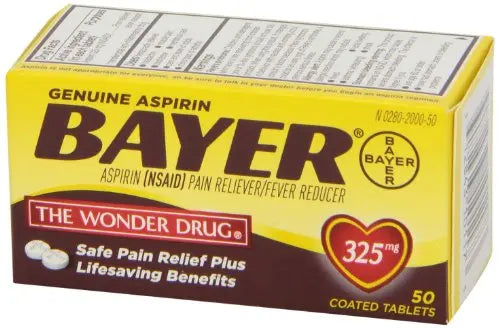 Genuine Bayer Aspirin 325mg Tablets, 50-Count (Pack of 2) BayerAu supplements