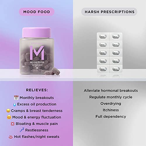 ZitSticka Mood Food: Gummy for Moody Skin + PMS Drama, Forest Berry Flavour ZitStickaUS supplements