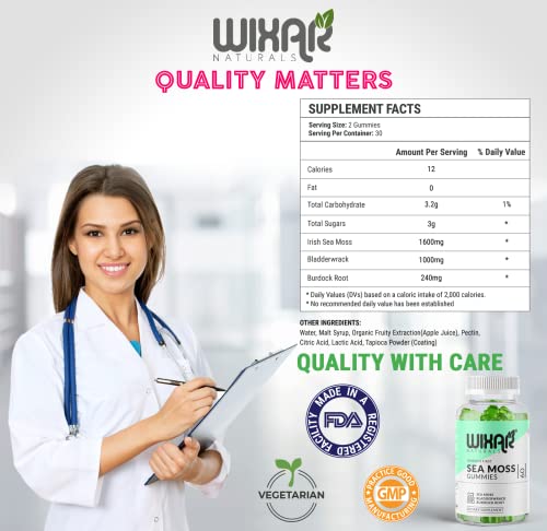 WIXAR NATURALS Sea Moss Gummies - Natural Irish Sea Moss and Bladderwrack WIXAR NATURALSAu supplements
