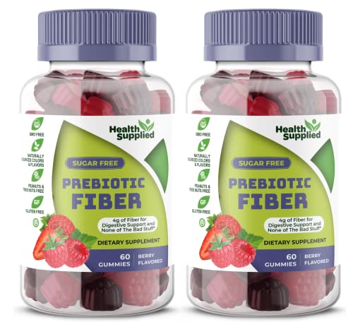 Fiber Prebiotic Gummies Sugar Free, Keto Friendly 2 Pack | Gut Cleansing, Digestive Health Health SuppliedUS supplements