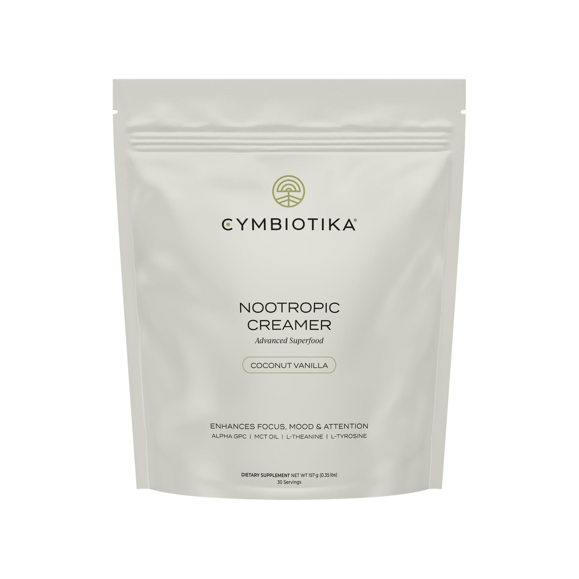 CYMBIOTIKA Nootropic Creamer – MCT Oil, Alpha GPC, L-Theanine – Keto, Vegan, Sugar-Free Coffee Creamer for Focus, Energy & Mental Clarity – Coconut Vanilla Flavor, 30 Servings CYMBIOTIKAAu supplements