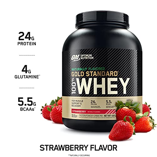 Optimum Nutrition Gold Standard 100% Whey Protein Powder, Naturally Flavored Strawberry Optimum NutritionUS supplements