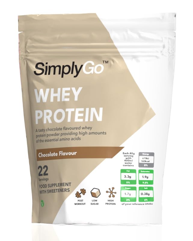 SimplyGo Whey Protein 900g Chocolate Flavour Simply SupplementsAu supplements