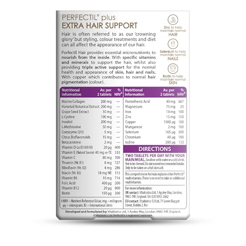Perfectil Vitabiotics Multivitamin | Hair Growth and Thickening Formula | Supports Thicker, Healthy Hair | Vitamin D, E, Collagen, Biotin, and More PerfectilAu supplements