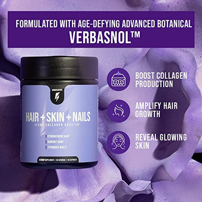 InnoSupps Hair + Skin + Nails | Vegan Collagen Booster | Biotin, Verbasnol, B12, Horsetail InnoSuppsUS supplements