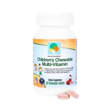 Raise Them Well Tasty Chewable Kids Multivitamin, All-Natural Colors, Flavors & Sweeteners, Daily Essential Vitamins for Children, Easy-to-Chew Vitamins, Strawberry Raise Them WellAu supplements