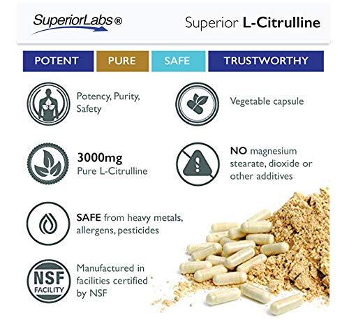 Superior Labs – Pure L-Citrulline – Free Form – Optimal 3,000mg Dosage – 150 Vegetable Superior LabsAu supplements