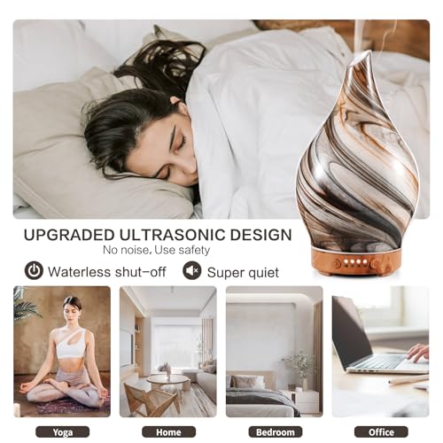 Porseme 100ml Glass Essential Oil Diffuser Aromatherapy Ultrasonic Cool Mist Humidifier 4 Running Hours PorsemeAu supplements