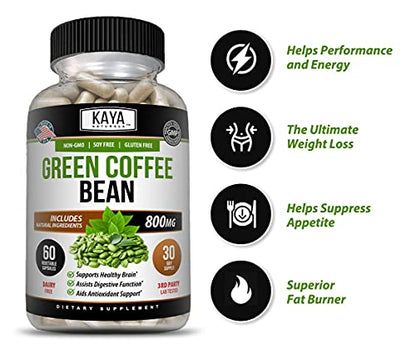 Kaya Naturals Green Coffee Bean 60ct - Weight Management Kaya NaturalsUS supplements