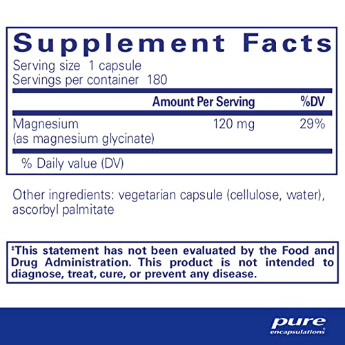 Pure Encapsulations Magnesium (Glycinate) - Supplement to Support Stress Relief, Sleep Pure EncapsulationsUS supplements