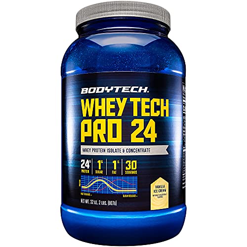 BODYTECH Whey Tech Pro24 Powder Vanilla Ice Cream (2 lbs/30 Servings) BODYTECHUS supplements