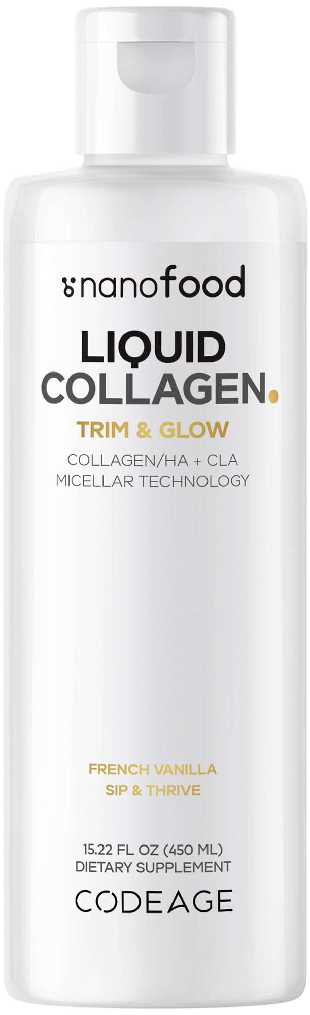 Codeage Liquid Collagen Supplement Vanilla Flavor, Beauty Trim & Glow Liposomal Collagen Peptides, CLA Conjugated Linoleic Acid, Hyaluronic Acid, Vitamin E, Hydrolyzed, Non-GMO, 15.22 fl oz CodeageAu supplements
