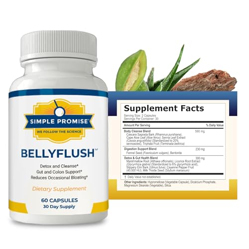 Simple Promise - BellyFlush - Detox and Colon Cleanse - Supports Digestive Health, 60 Capsules Simple PromiseAu supplements