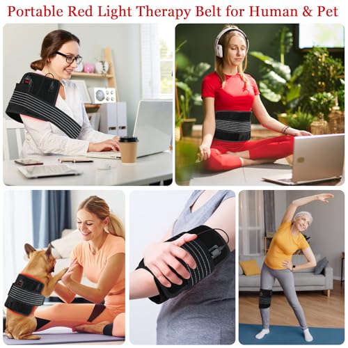 Yofalo 660nm LED Red Light and 850nm Near Infrared Red Light Therapy Belt Device for Body Pain Waist yofaloAu supplements