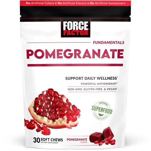 Force Factor Pomegranate Soft Chews for Healthy Aging, Heart Health, Bone Health Force FactorUS supplements