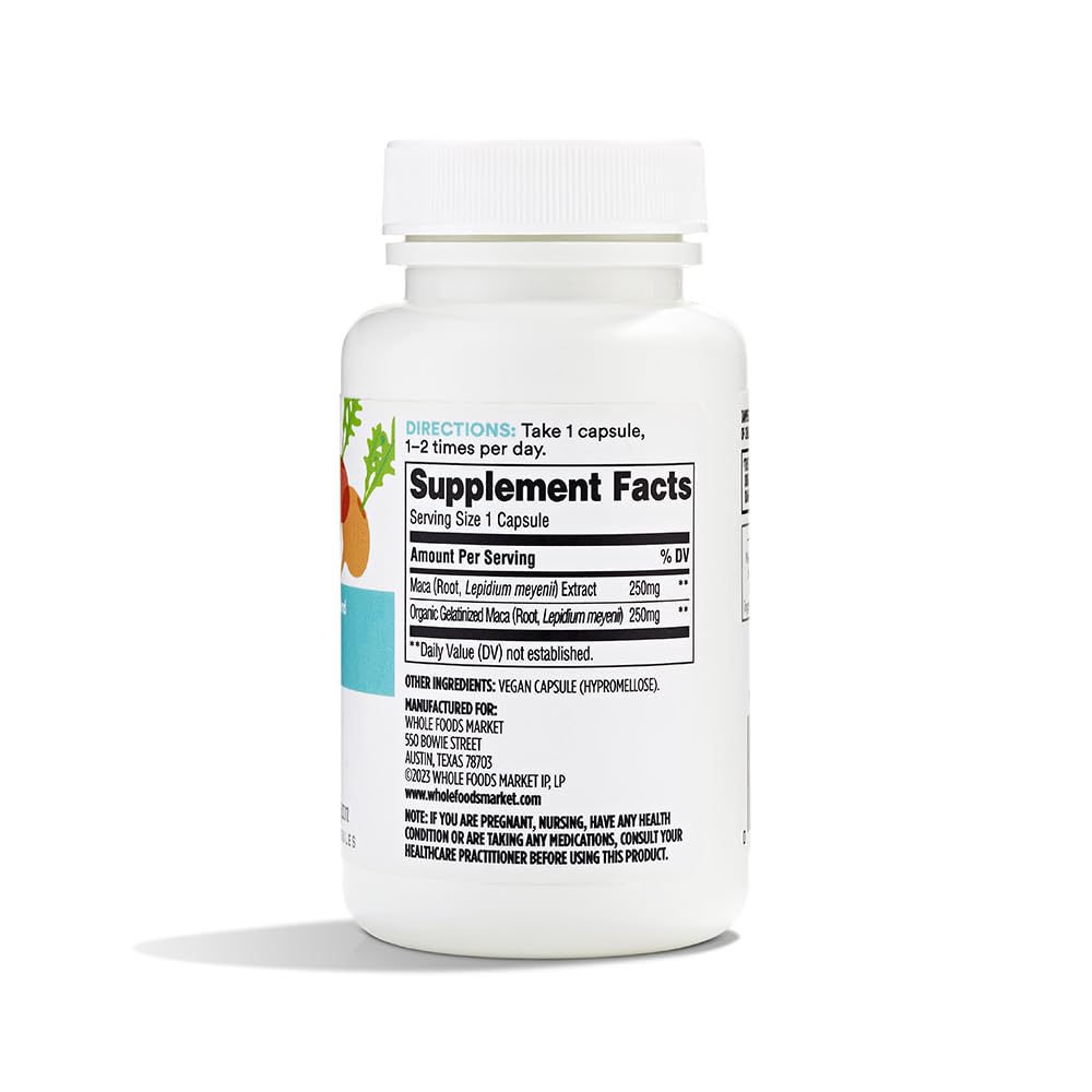 365 by Whole Foods Market, Maca Standardized + Full Spectrum Blend, Libido Support, Vegan Capsules, 60 Count 365 by Whole Foods MarketAu supplements