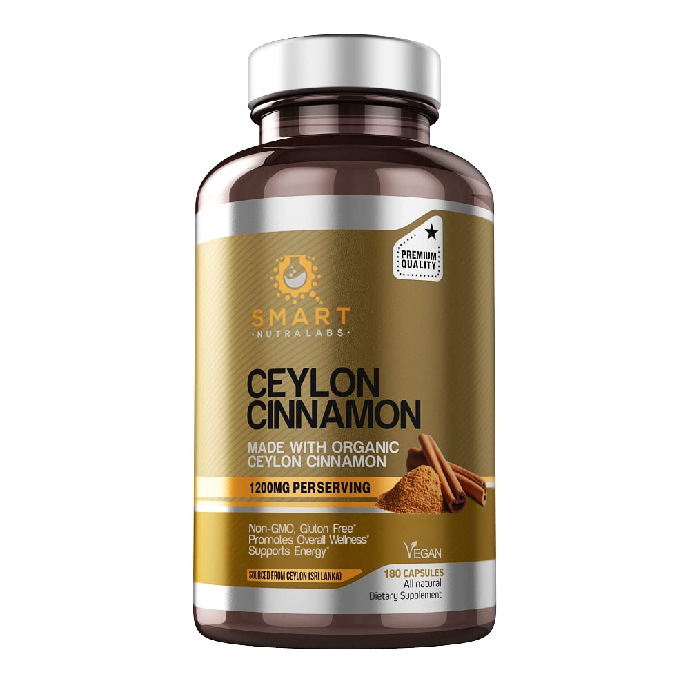 SMART NUTRA LABS Organic Ceylon Cinnamon Supplement 1200mg per SMART NUTRA LABSUS supplements