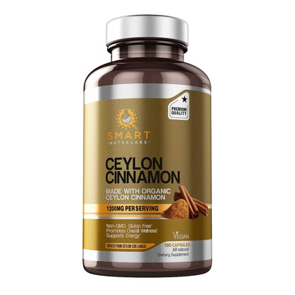 SMART NUTRA LABS Organic Ceylon Cinnamon Supplement 1200mg per SMART NUTRA LABSUS supplements