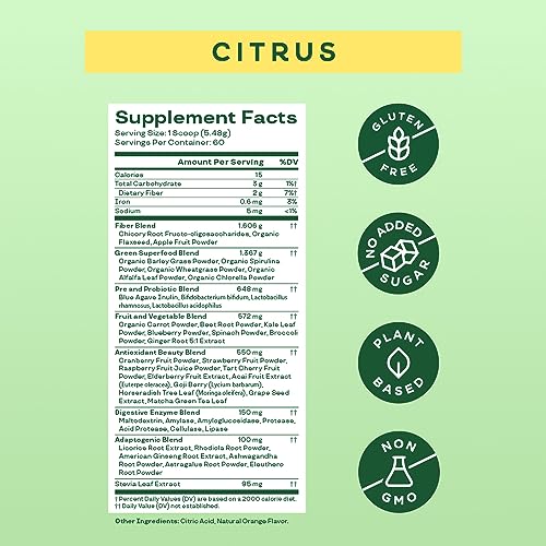 Bloom Nutrition Super Greens Powder Smoothie & Juice Mix - Probiotics Bloom NutritionUS supplements