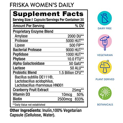 FRISKA Women’s Daily Digestive Enzyme and Probiotics Supplement, Advanced FR!SKAAu supplements