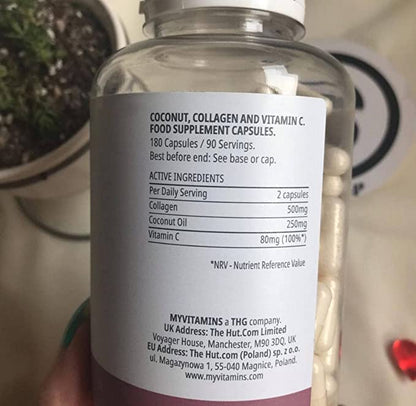 Coconut + Collagen (180 Capsules) - Myvitamins MyVitaminsUS supplements