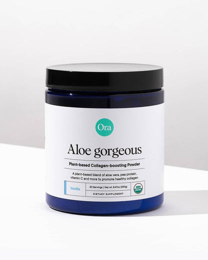 Ora Organic Vegan Collagen-Boosting Powder for Women and Men - Hair, Skin, & Nails Support - Bamboo Silica, Plant-Based Protein, Organic Vitamin C, Aloe Vera - Vanilla Flavor, 20 Servings Ora OrganicUS supplements
