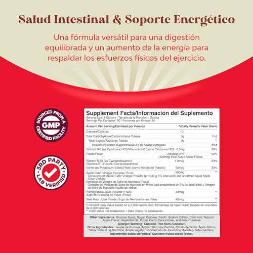 Gomitas ACV de Vinagre de Sidra de Manzana – Suplemento de Energético Natural con la Natures CraftUS supplements