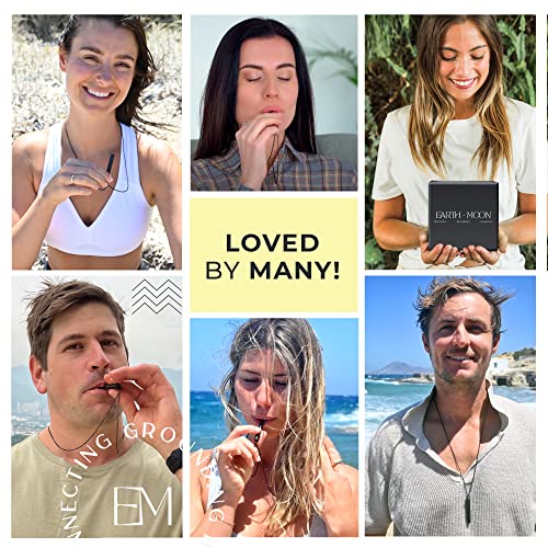 Mindful Breathing Necklace for Anxiety Stress Relief - Earth and Moon Stainless Steel Anxiety EARTH AND MOONAu supplements