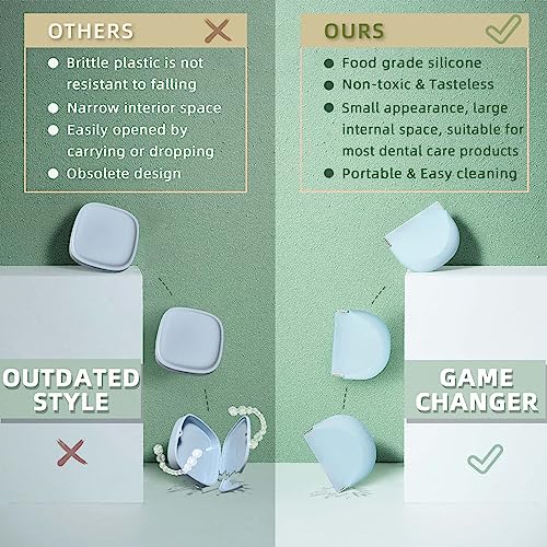 2 Pack Silicone Retainer Case with Lanyard Soft Slim Cute Aligner Case Holder Dental Thin onbuwwsUS supplements
