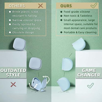 2 Pack Silicone Retainer Case with Lanyard Soft Slim Cute Aligner Case Holder Dental Thin onbuwwsUS supplements