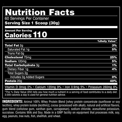 Animal 100% Whey Protein Powder – Whey Blend for Pre- or Post-Workout, Recovery AnimalUS supplements
