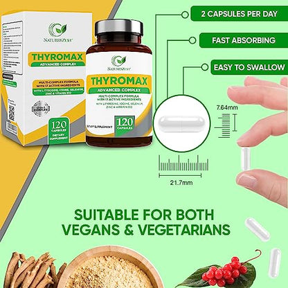 Natures Zest Thyroid Support Supplement for Women & Men - 120 Vegan Capsules Natures ZestUS supplements