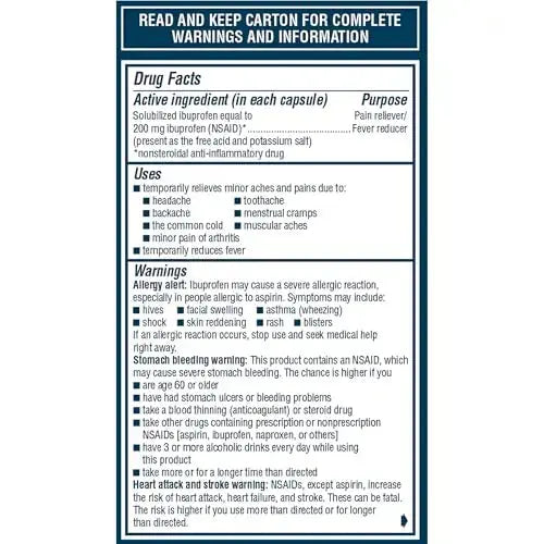 Advil Liqui-Gels Minis Pain Reliever and Fever Reducer, Pain Medicine for Adults with Ibuprofen 200mg for Pain Relief - 80 Liquid Filled Capsules AdvilAu supplements