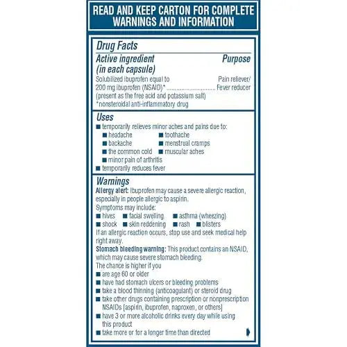 Advil Liqui-Gels Pain Reliever And Fever Reducer, Pain Medicine For Adults With Ibuprofen 200mg For Headache, Backache, Menstrual Pain And Joint Pain Relief - 40 Liquid Filled Capsules AdvilAu supplements
