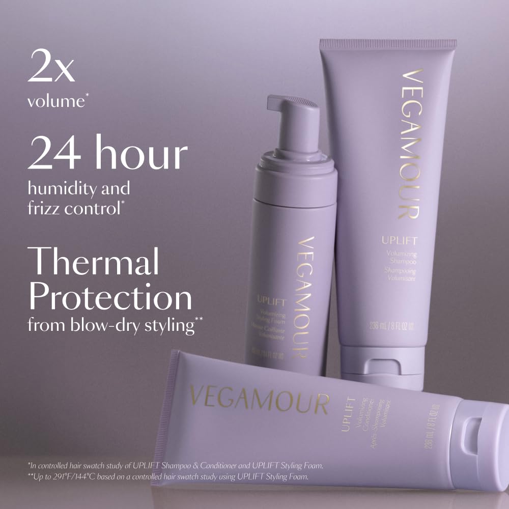 VEGAMOUR UPLIFT Volumizing Styling Foam, For fine, flat & thinning hair, Provides Volume & Resists Humidity, Non Sticky Formula, Bouncy Soft Hair VEGAMOURAu supplements