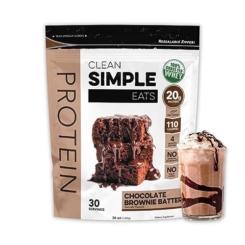 Clean Simple Eats Chocolate Brownie Batter Whey Protein Powder, Natural Sweetened Clean Simple EatsUS supplements