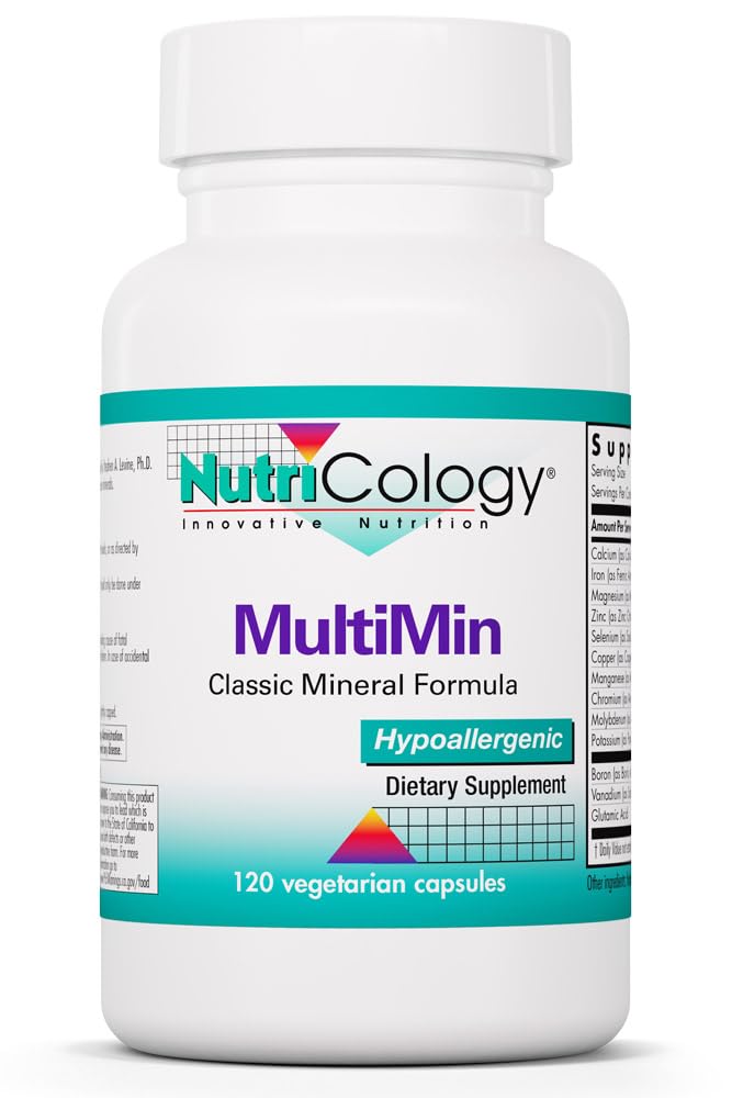 NutriCology MultiMin - Essential Mineral Blend with Macro Trace & Ultra Trace Minerals - Supports Mineral Balance Absorption & Cellular Function - 120 Servings - 120 Vegetarian Capsules Allergy Research GroupAu supplements