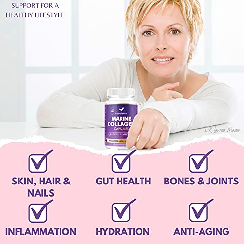 High Strength Marine Collagen Tablets - Skin, Hair, Nails & Joints - Fortified with Hyaluronic Acid Euphoria BlissAu supplements