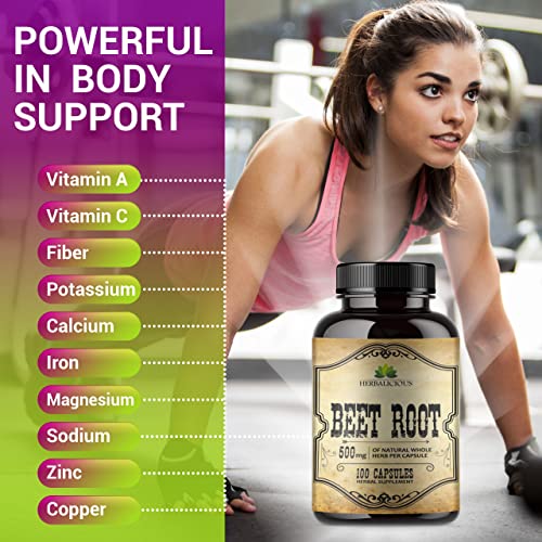 HERBALICIOUS Beet Root Capsules - Herbal Supplement for Athletic Performance HERBALICIOUSAu supplements